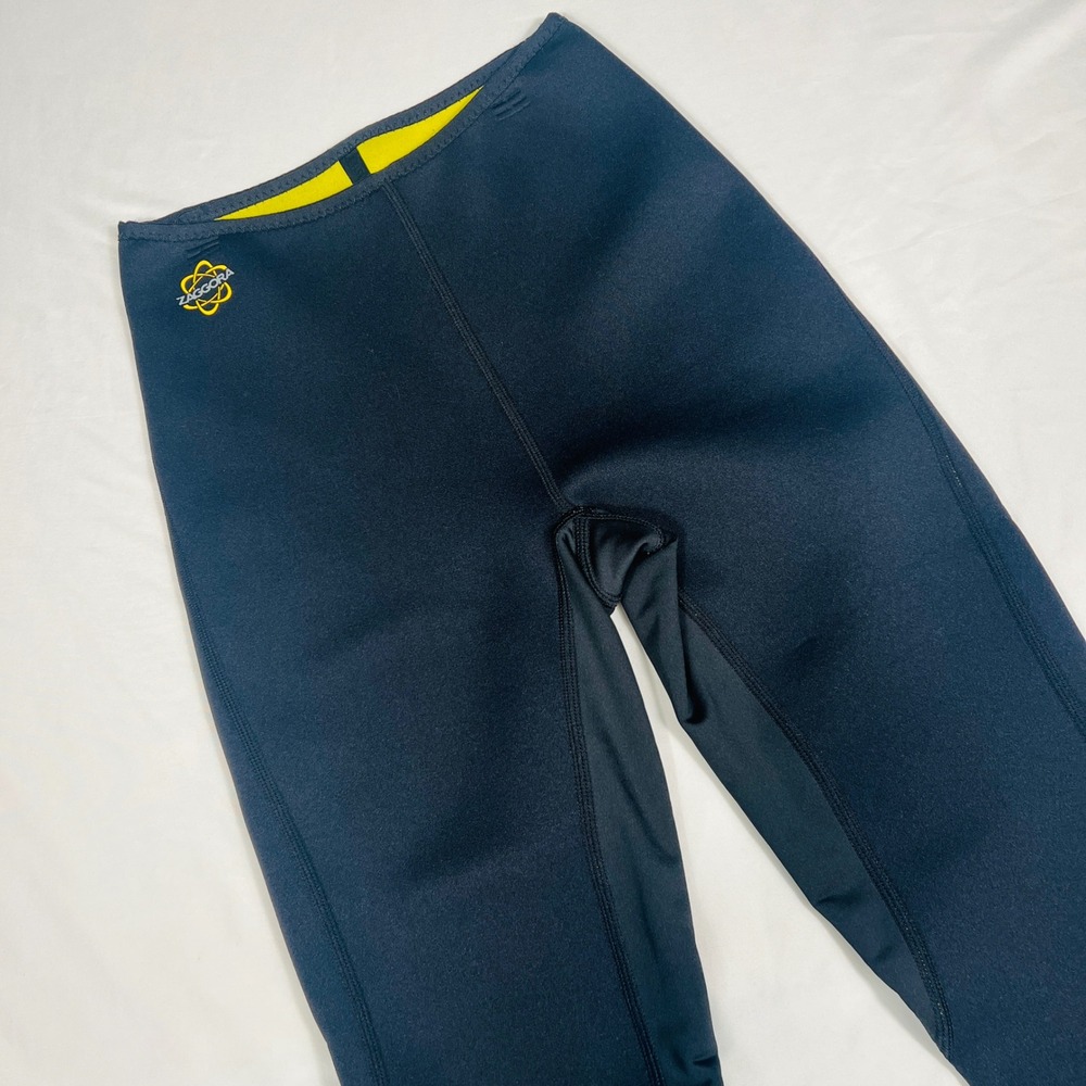 Zaggora HotPants Neoprene Workout Capris Black Yellow Celu-Lite Size S Small